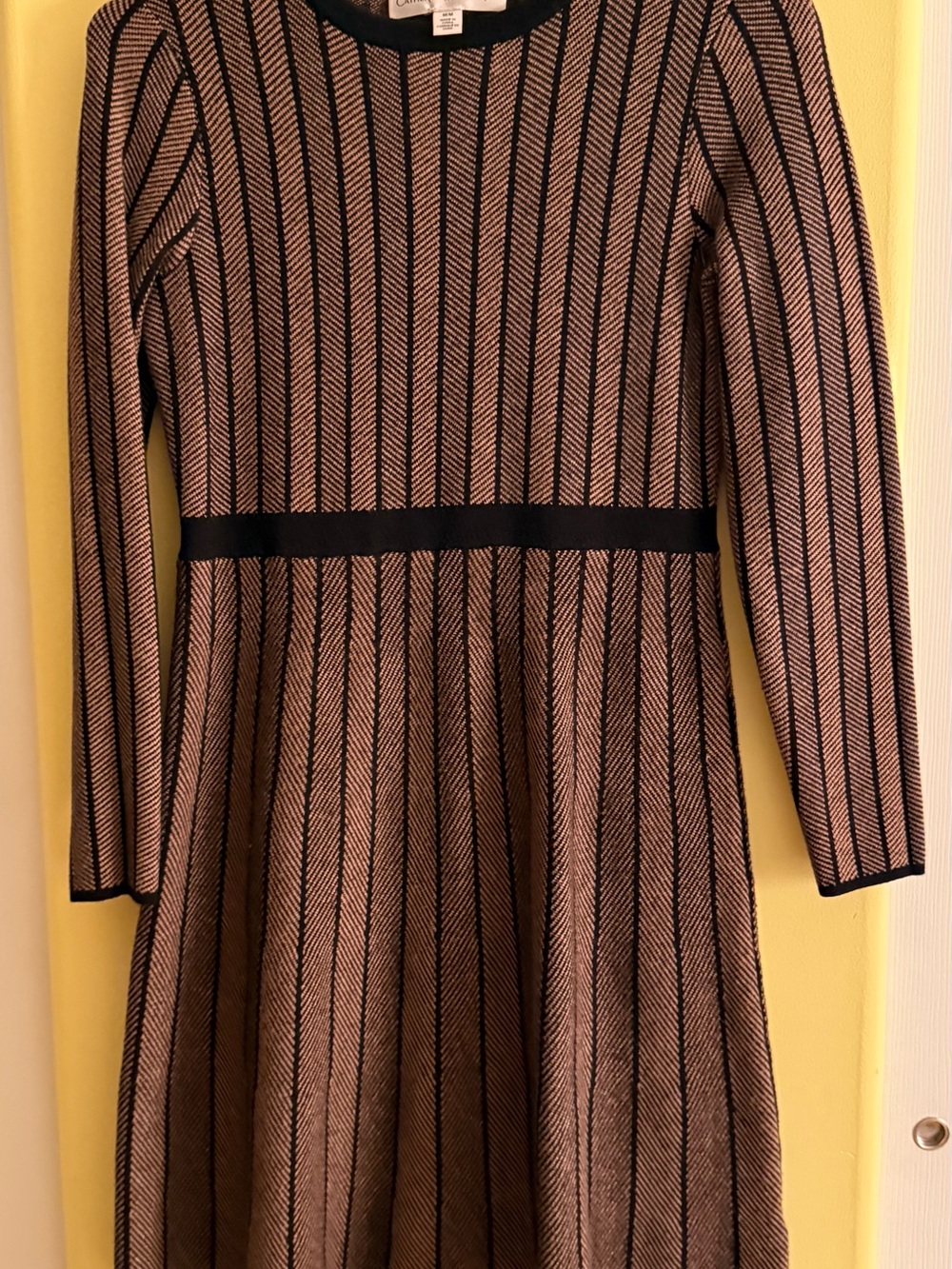 Catherine Malandrino women’s brown and Black Striped Knit Dress, size M
